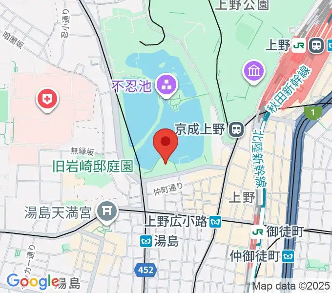 上野恩賜公園野外ステージの地図