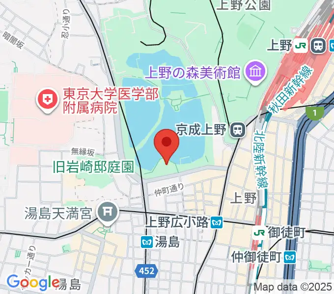 上野恩賜公園野外ステージの地図