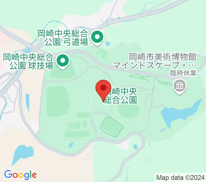 岡崎中央総合公園総合体育館の地図