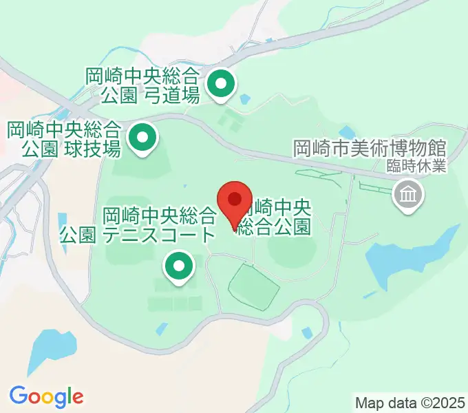 岡崎中央総合公園総合体育館の地図
