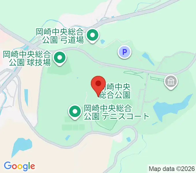 岡崎中央総合公園総合体育館の地図