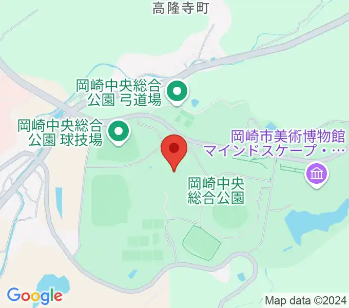 岡崎中央総合公園 武道館の地図