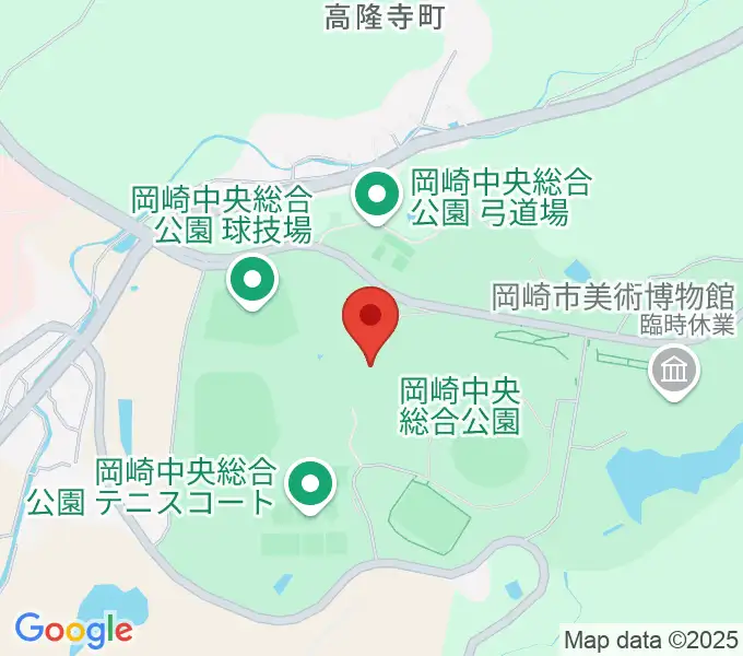 岡崎中央総合公園 武道館の地図