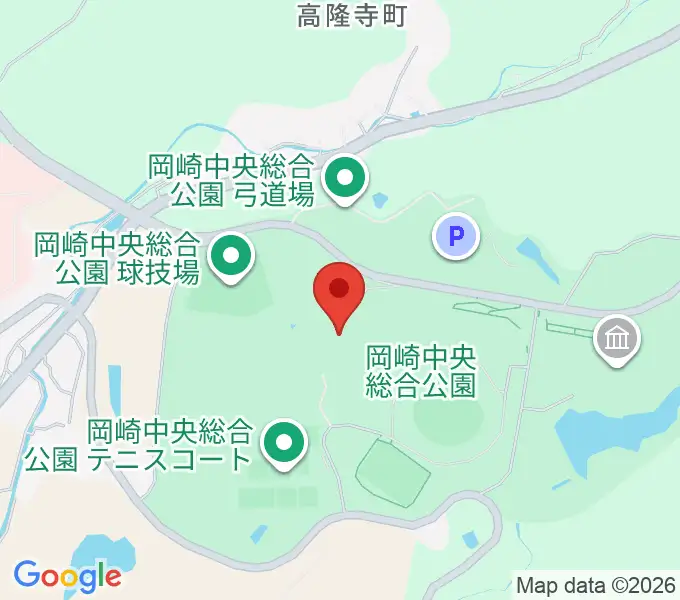 岡崎中央総合公園 武道館の地図