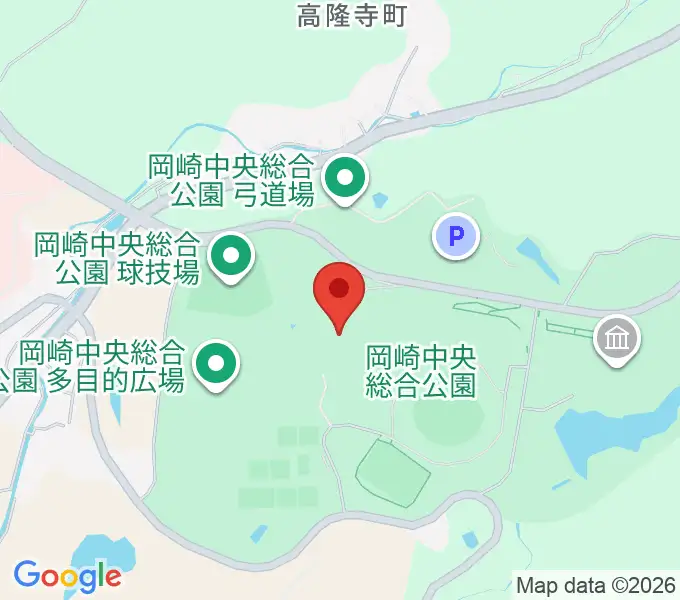 岡崎中央総合公園 武道館の地図