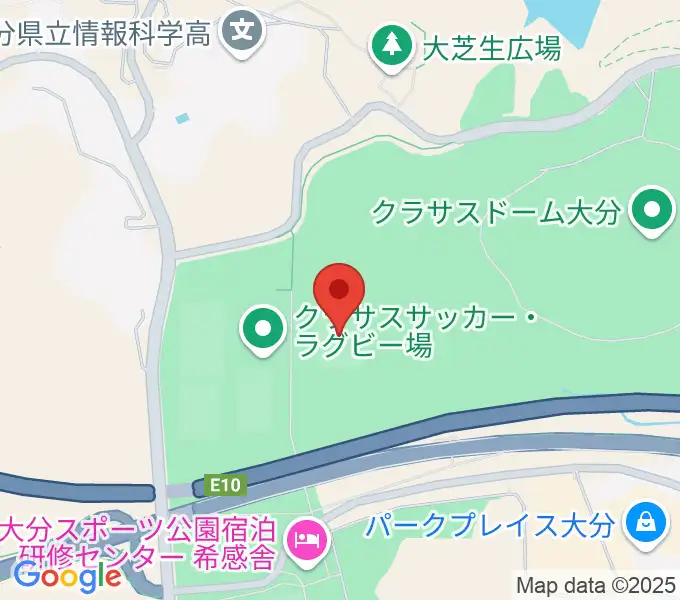 クラサスサッカー・ラグビー場の地図