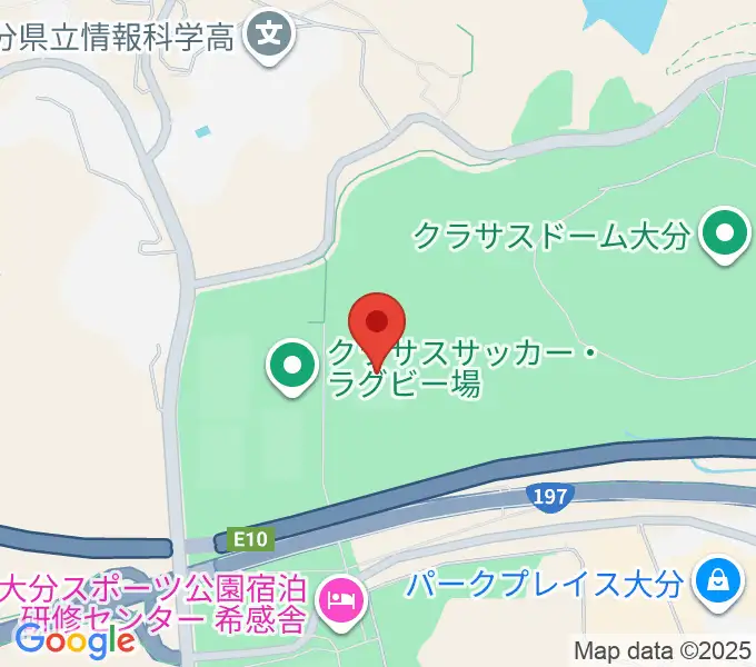 クラサスサッカー・ラグビー場の地図