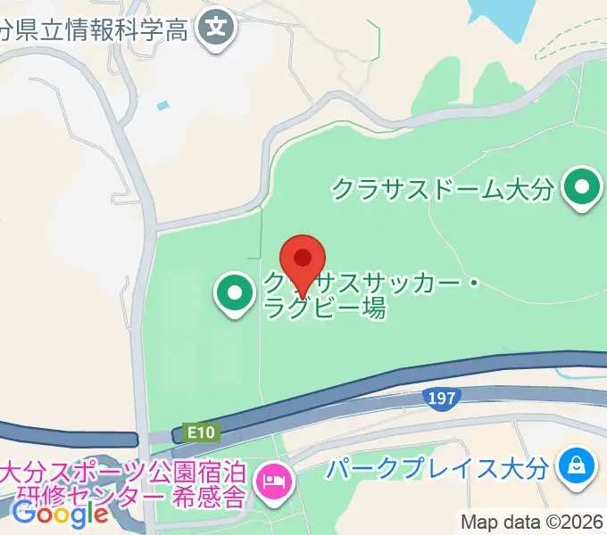 クラサスサッカー・ラグビー場の地図