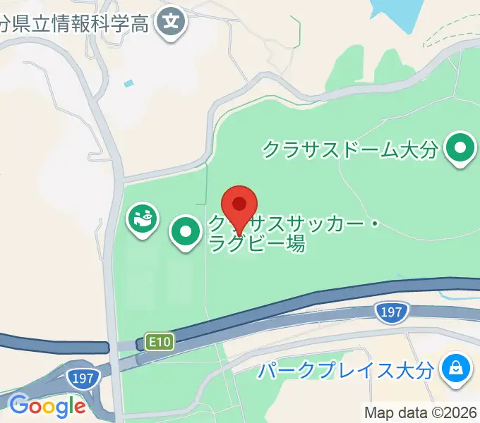 クラサスサッカー・ラグビー場の地図