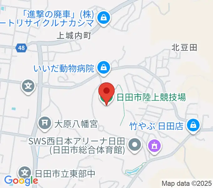 日田市陸上競技場の地図