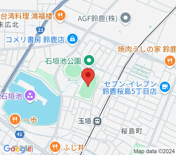 AGF鈴鹿陸上競技場の地図