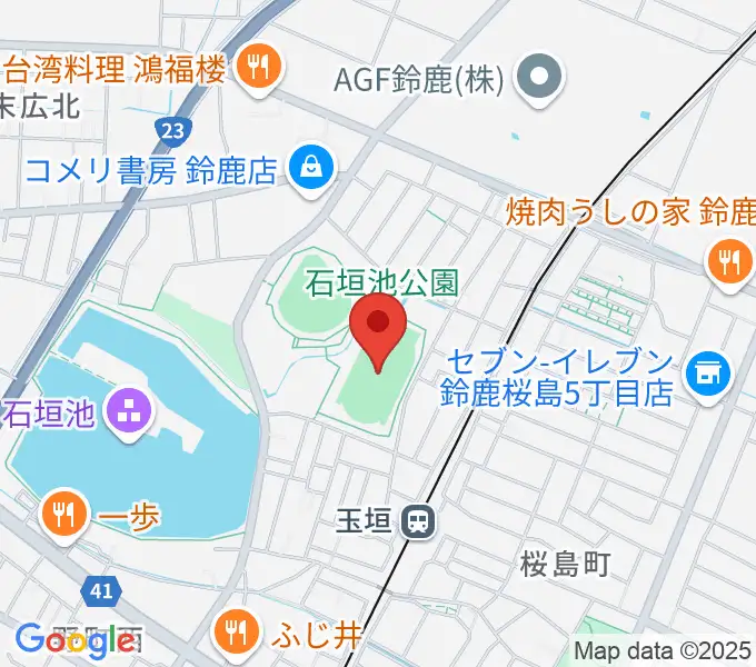 AGF鈴鹿陸上競技場の地図