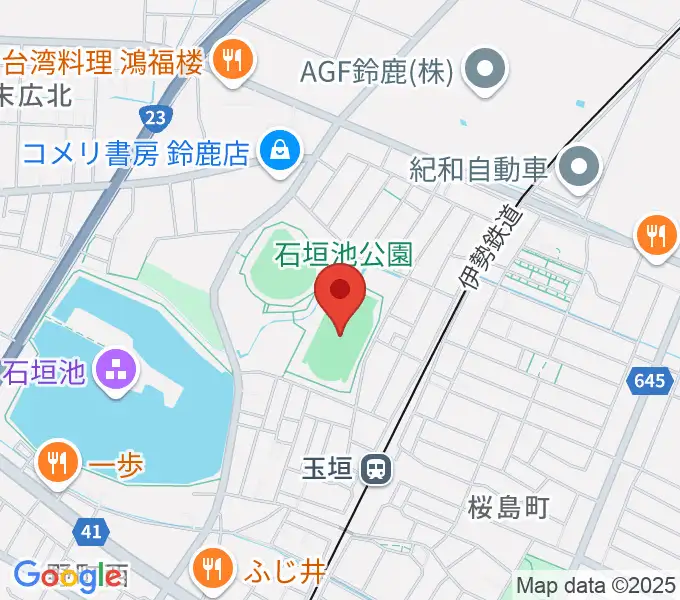 AGF鈴鹿陸上競技場の地図