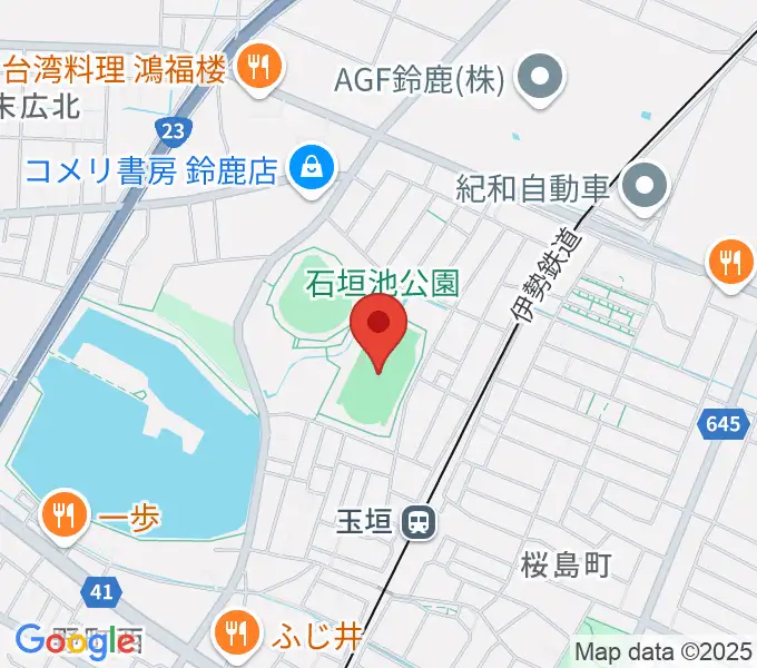 AGF鈴鹿陸上競技場の地図