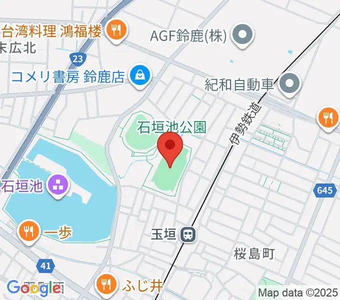 AGF鈴鹿陸上競技場の地図