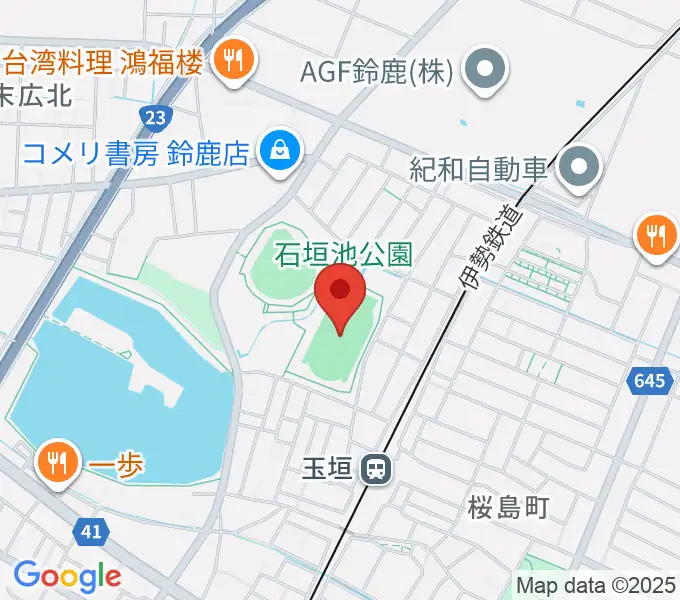 AGF鈴鹿陸上競技場の地図