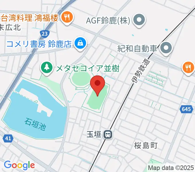AGF鈴鹿陸上競技場の地図