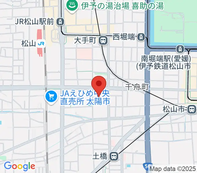 松山市総合コミュニティセンター体育館の地図