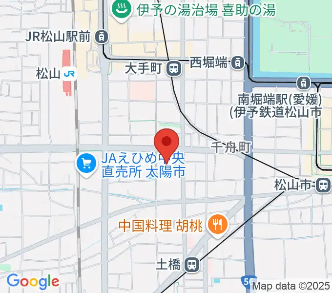 松山市総合コミュニティセンター体育館の地図