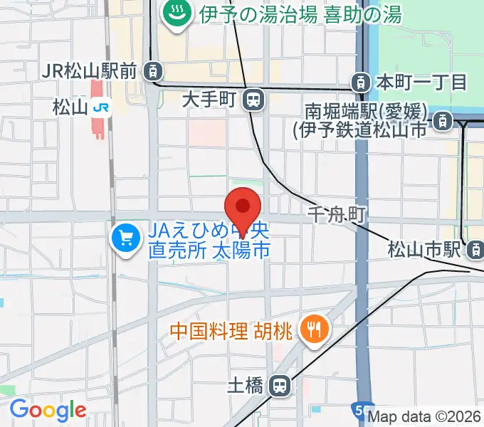 松山市総合コミュニティセンター体育館の地図