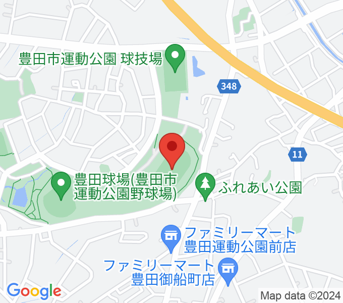 豊田市運動公園陸上競技場の場所