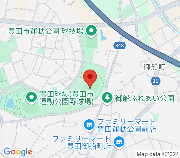 豊田市運動公園陸上競技場の地図