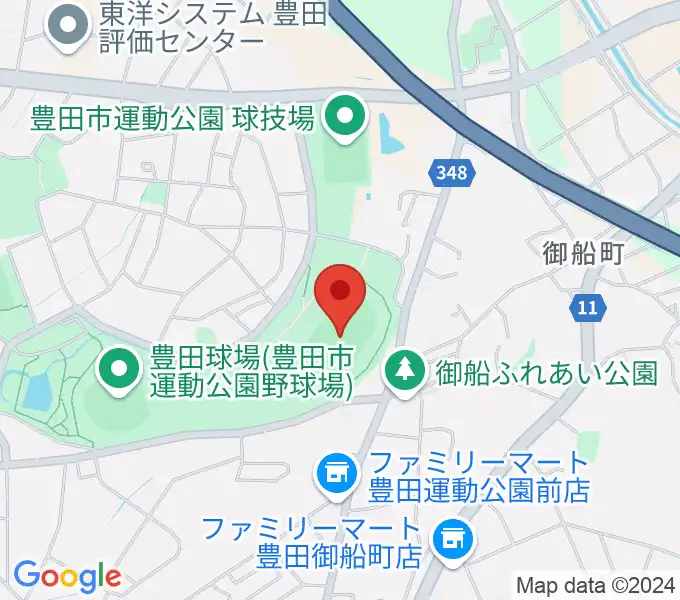 豊田市運動公園陸上競技場の地図