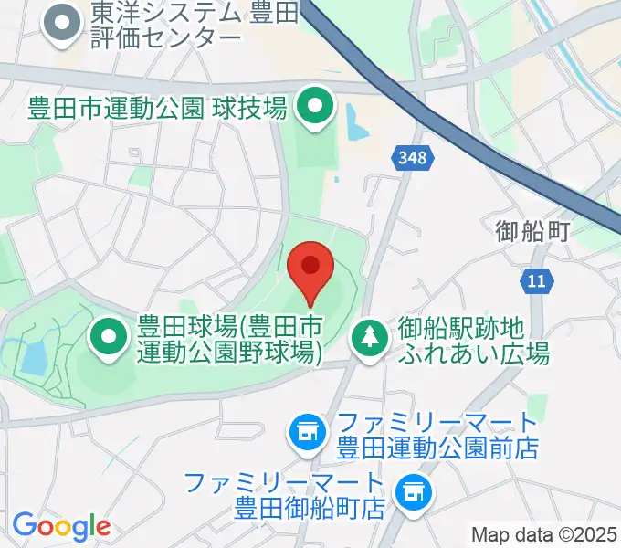 豊田市運動公園陸上競技場の地図