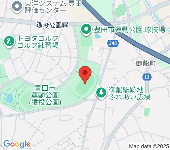 豊田市運動公園陸上競技場の地図