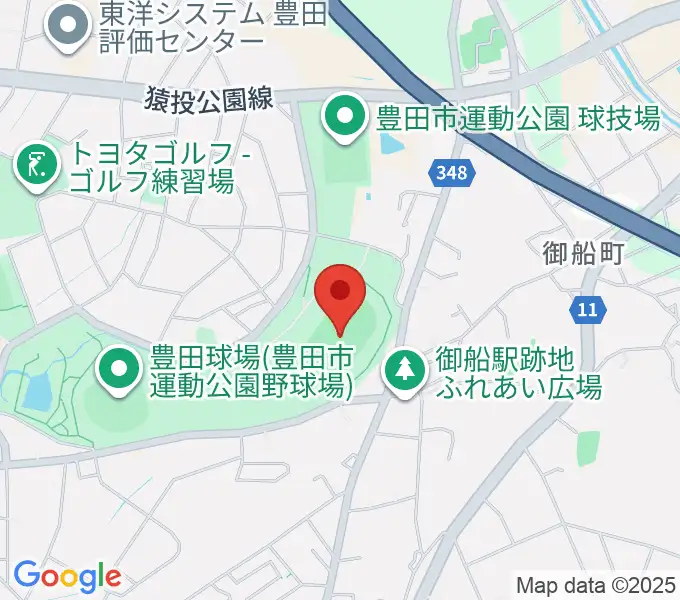 豊田市運動公園陸上競技場の地図
