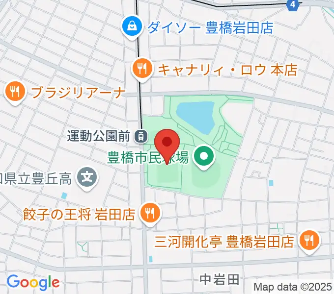 豊橋市民球技場の地図