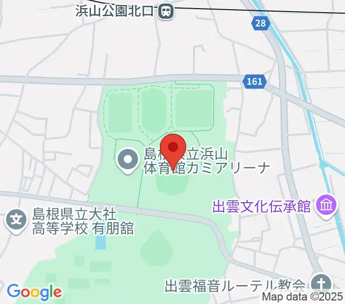 島根県立浜山公園陸上競技場の地図