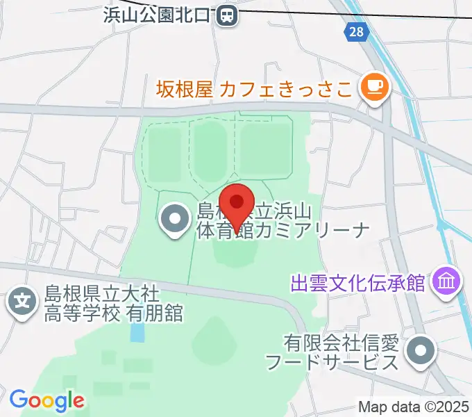 島根県立浜山公園陸上競技場の地図