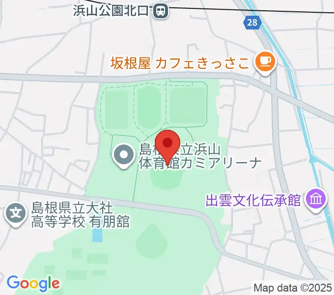 島根県立浜山公園陸上競技場の地図