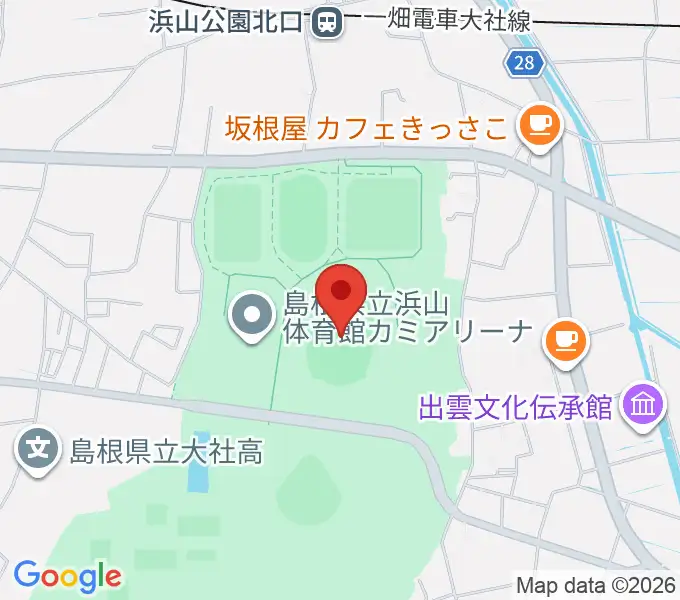 島根県立浜山公園陸上競技場の地図