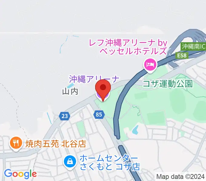 沖縄アリーナの地図