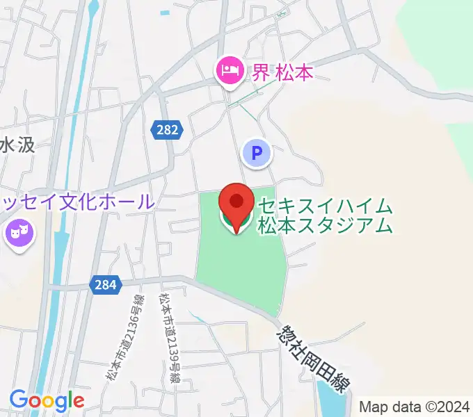 セキスイハイム松本スタジアムの地図