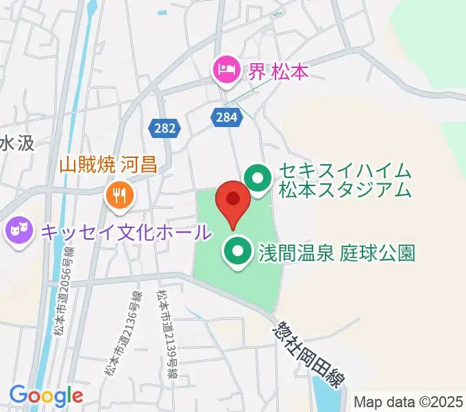 セキスイハイム松本スタジアムの地図
