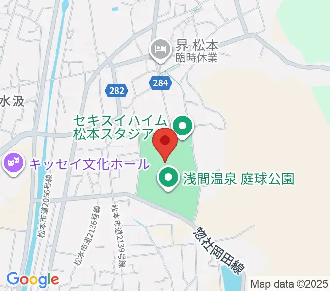 セキスイハイム松本スタジアムの地図