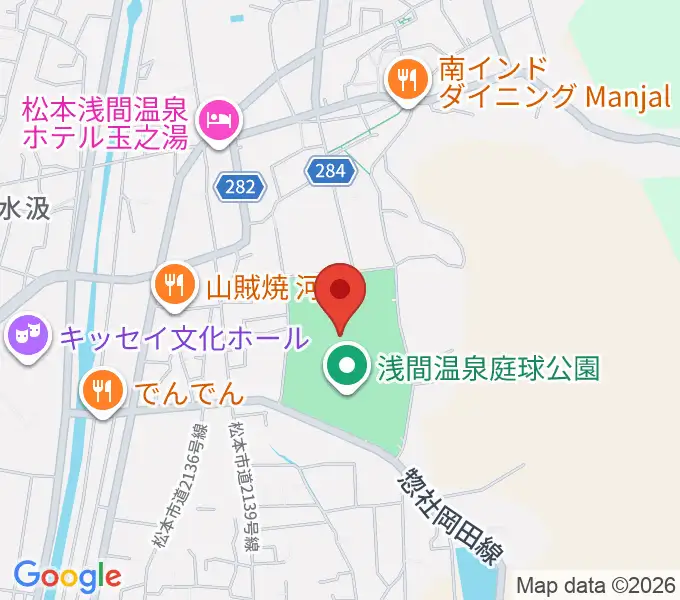 セキスイハイム松本スタジアムの地図