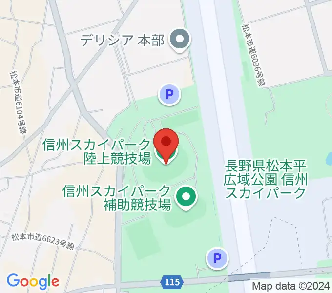 松本平広域公園 陸上競技場の地図