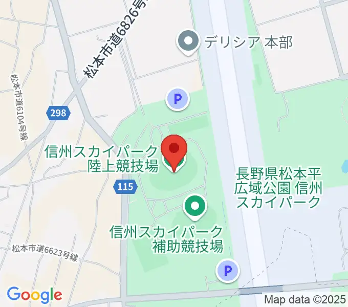 松本平広域公園 陸上競技場の地図