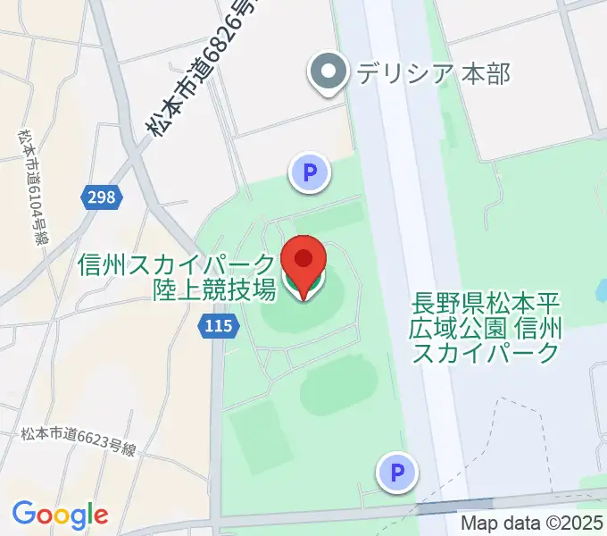 松本平広域公園 陸上競技場の地図