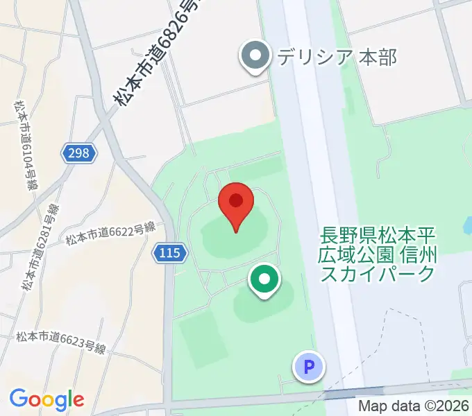 松本平広域公園 陸上競技場の地図