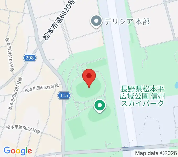 松本平広域公園 陸上競技場の地図