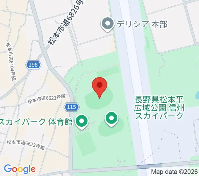 松本平広域公園 陸上競技場の地図