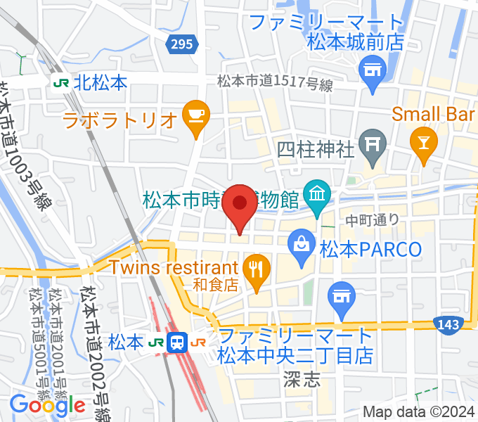 松本市中央公民館・Ｍウイングの場所