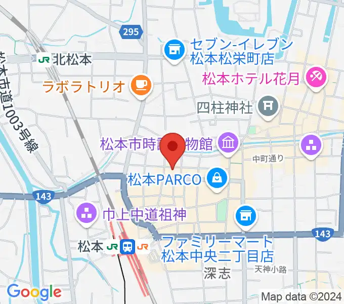 松本市中央公民館・Ｍウイングの地図