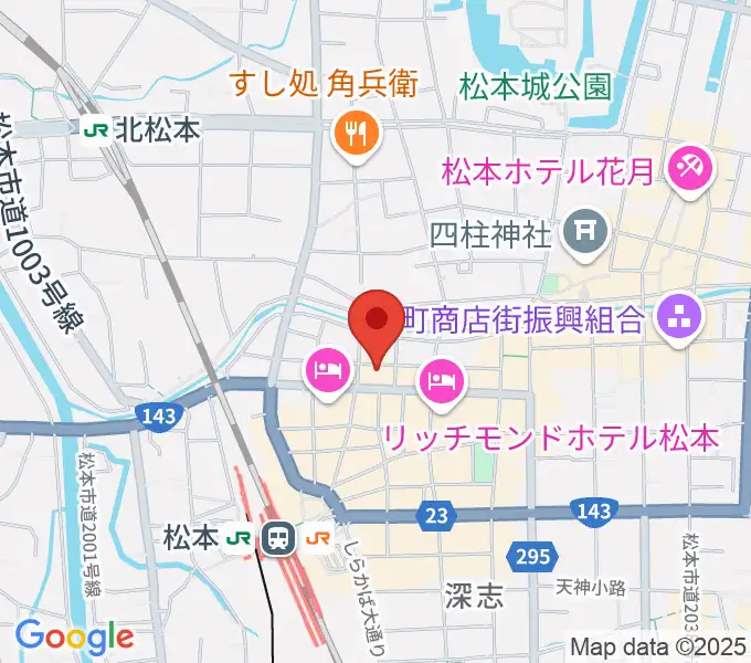松本市中央公民館・Ｍウイングの地図