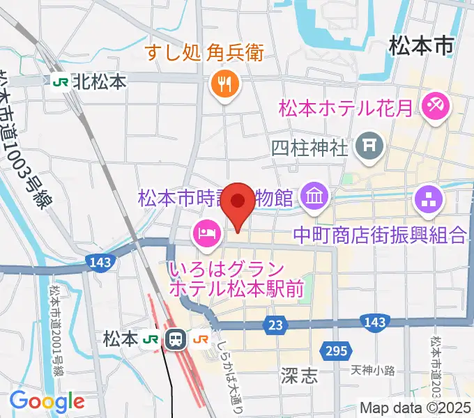 松本市中央公民館・Ｍウイングの地図